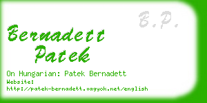 bernadett patek business card